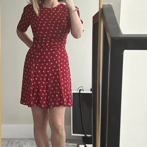 Reformation Red Short Dress Reformation Nataly Knit Dress Sparkle In Red  Lyst